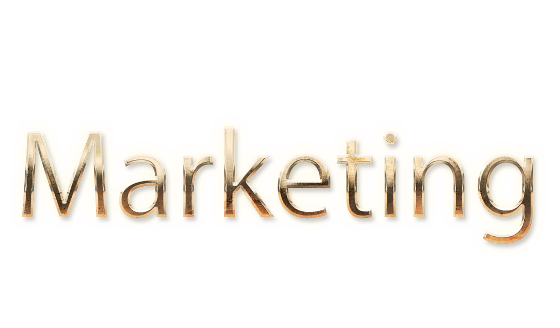 WORD MARKETING gold text typography PNG images free